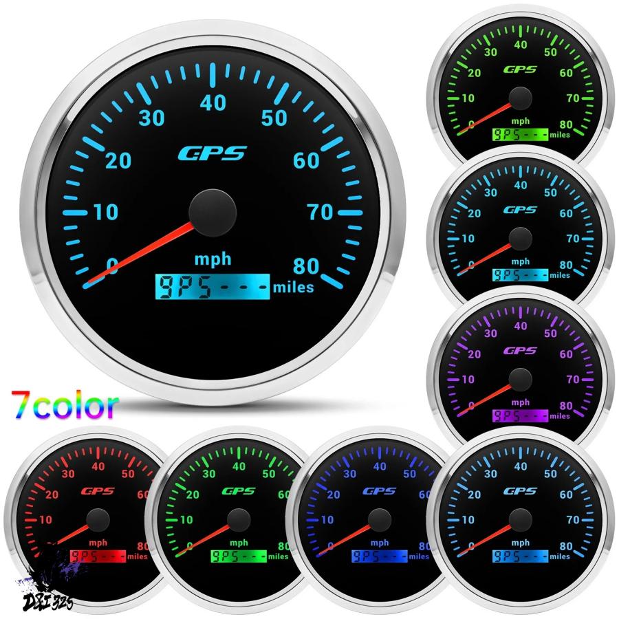互換品】 GPSスピードメーター バックライト 防水 バイク ボート 車 7