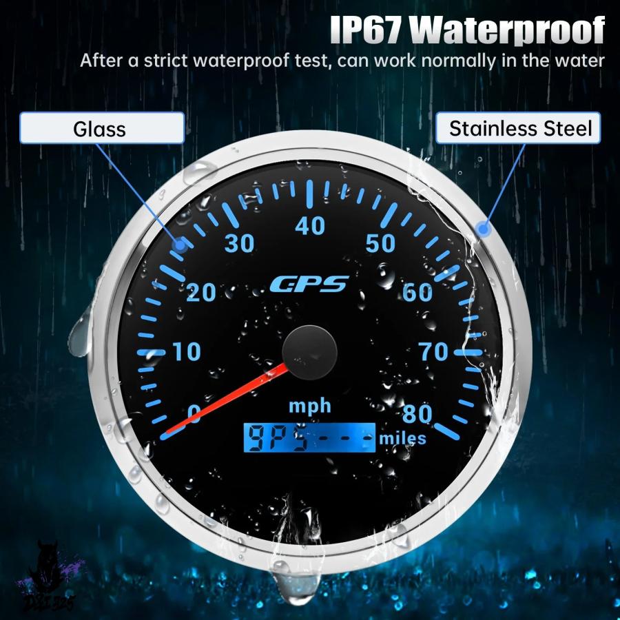 互換品】 GPSスピードメーター バックライト 防水 バイク ボート 車 7