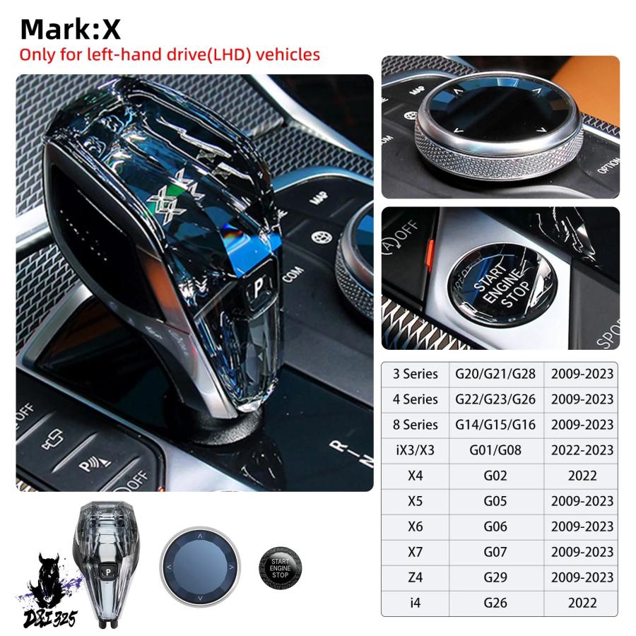 互換品】 クリスタルギアシフトノブセット BMW x5シリーズ g05 x6