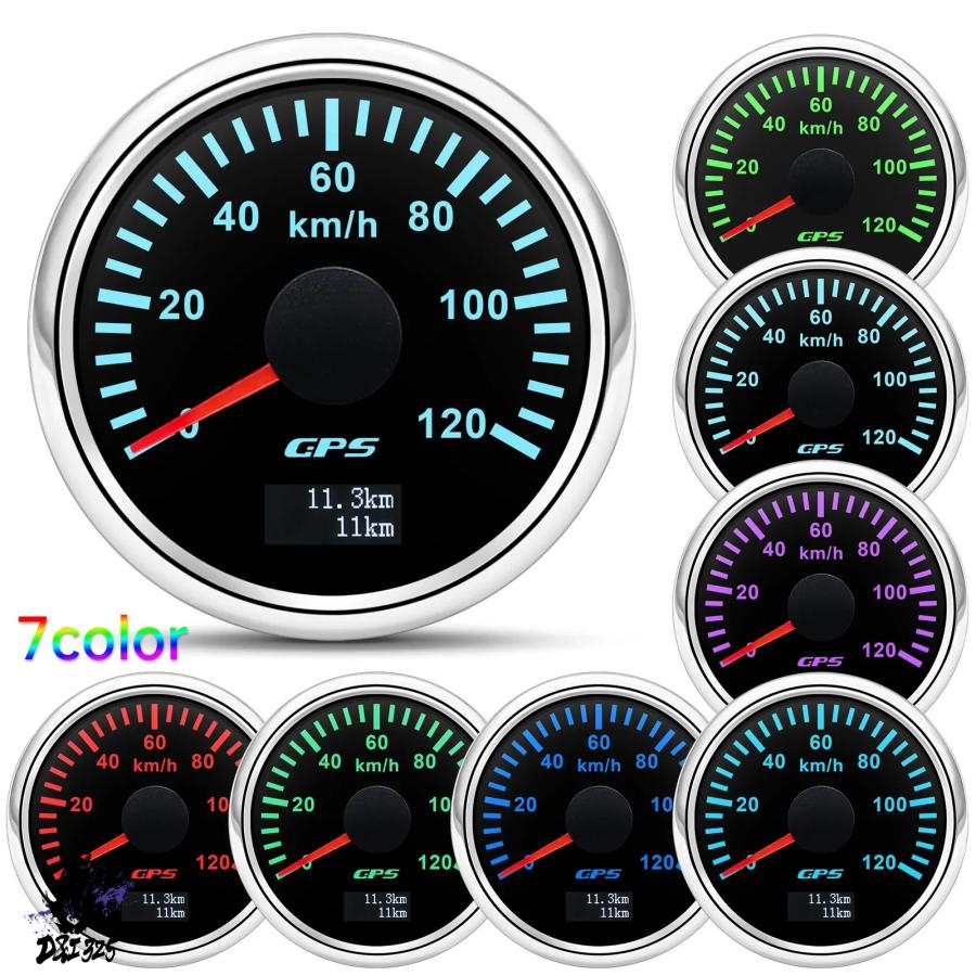 互換品】 GPSスピードメーター 52mm 30 km/h 60 120/h 速度200/h GPS