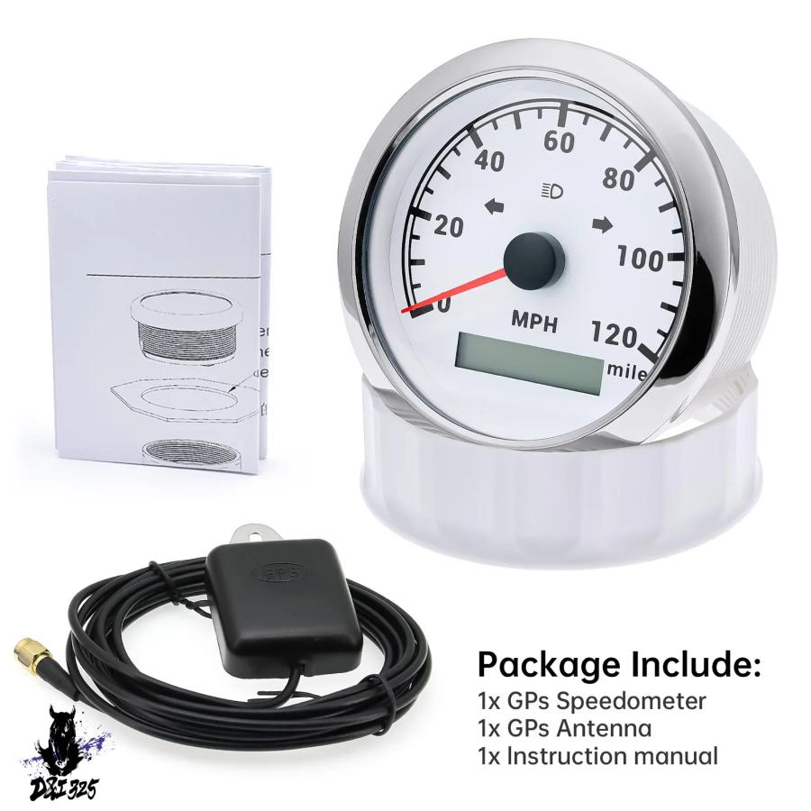 互換品】 200/120mph スピードゲージ 85 mm GPS スピードメーター