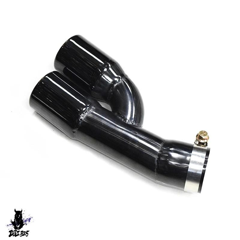 互換品】 1 個スステンレス マフラー黒排気先端 BMW F30 F31 320i 318i