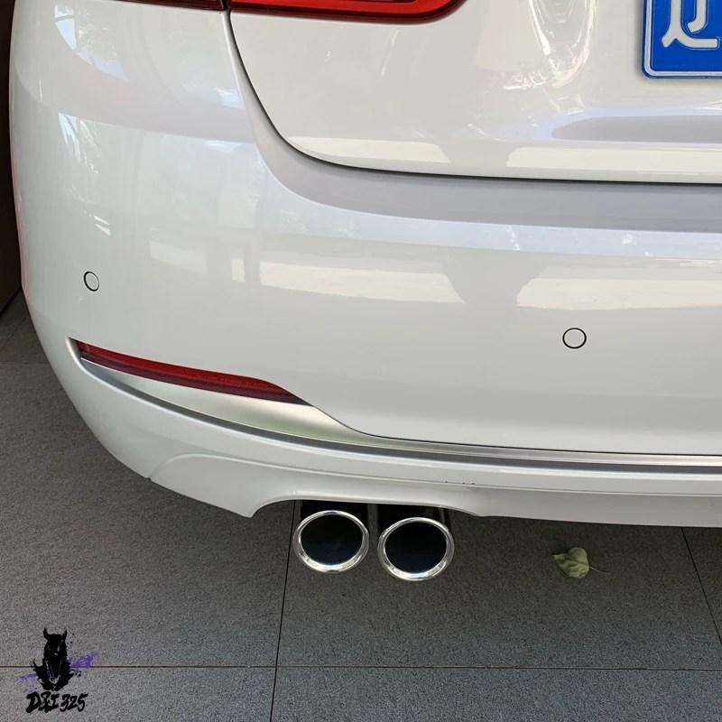互換品】 1 個スステンレス マフラー黒排気先端 BMW F30 F31 320i 318i