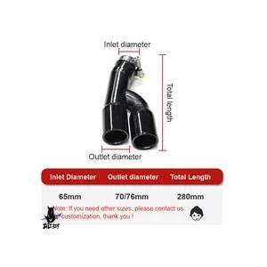 互換品】 1 個スステンレス マフラー黒排気先端 BMW F30 F31 320i 318i