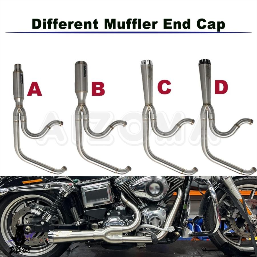 互換品】 1.75-2インチ ヘッド排気ヘッドバイクフルエキゾーストパイプ