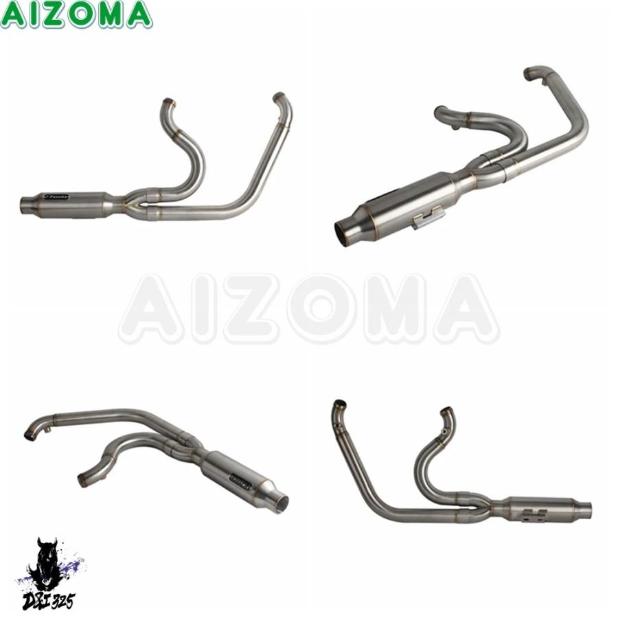 互換品】 1.75-2インチ ヘッド排気ヘッドバイクフルエキゾーストパイプ