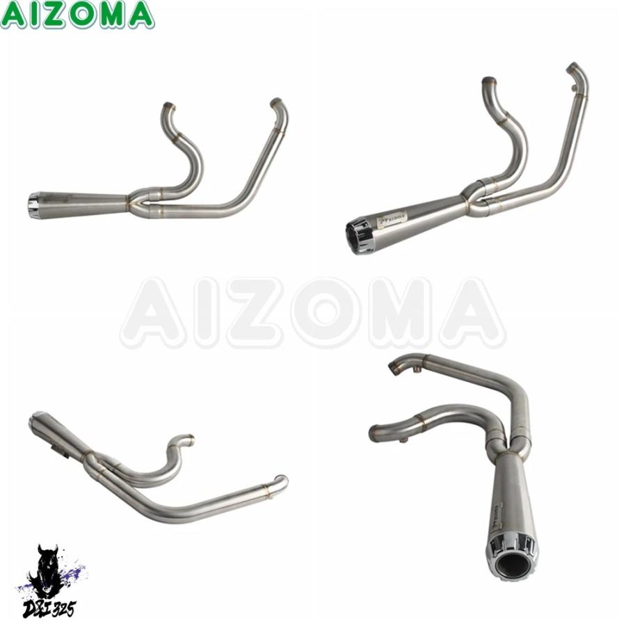 互換品】 1.75-2インチ ヘッド排気ヘッドバイクフルエキゾーストパイプ