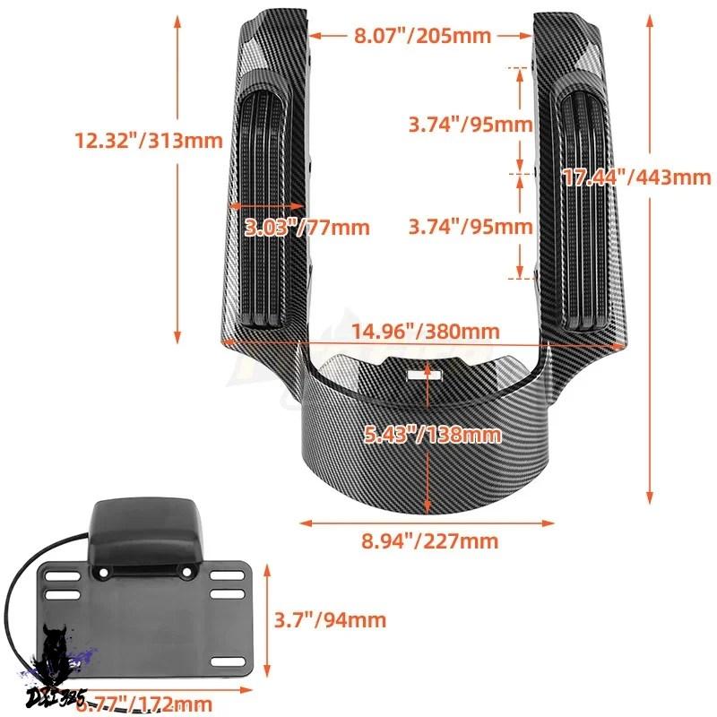 互換品】 バイク リアフェンダーエクステンションキット LEDテール