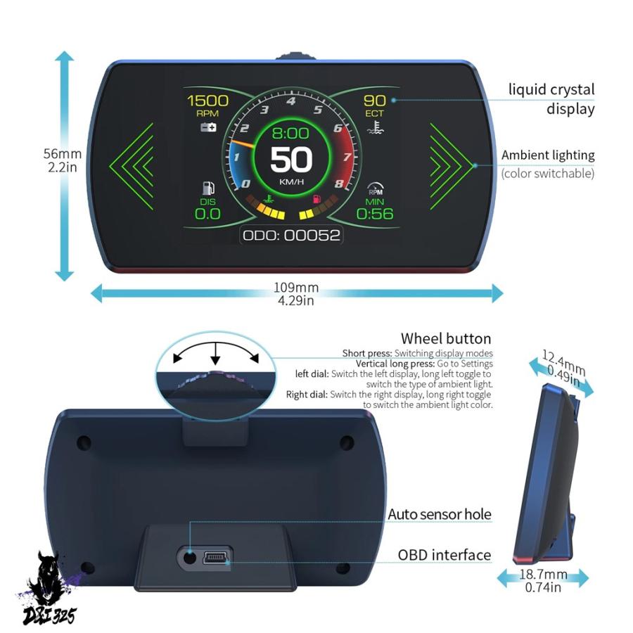 並行輸入品】 P12 OBD + EUOBD HUD 自動オンボードコンピュータ ヘッド