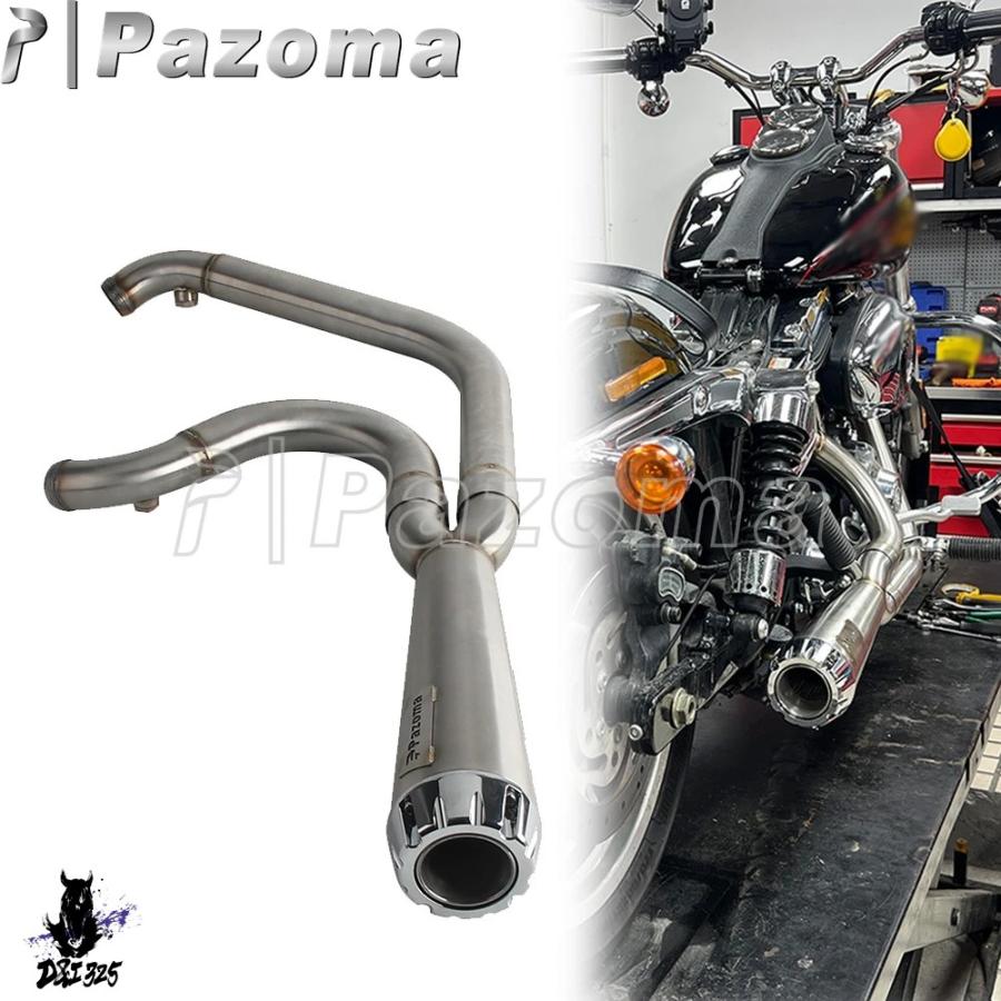 ハーレー　エボ　ソフテイル　ダイナ　ワイドグライド　マフラー 並行輸入品】 フルシステムバイクマフラーハーレーダイナスーパー