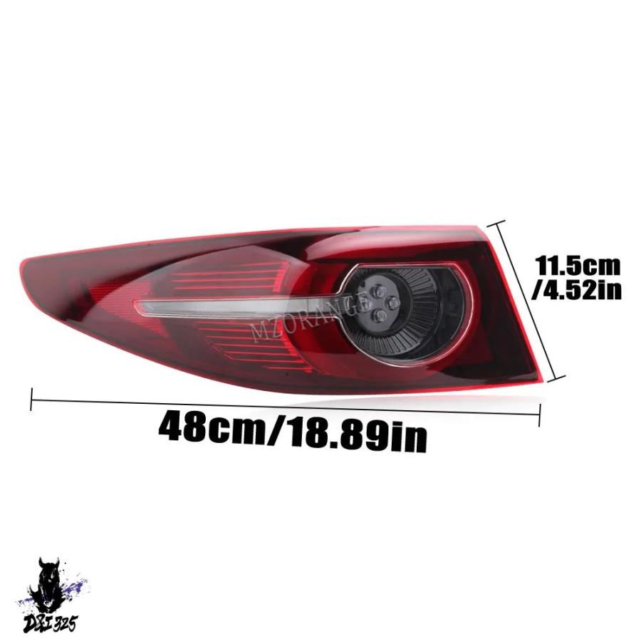 並行輸入品】 1 外側左/右 LED テールライトマツダ 3 セダン 2019 2020