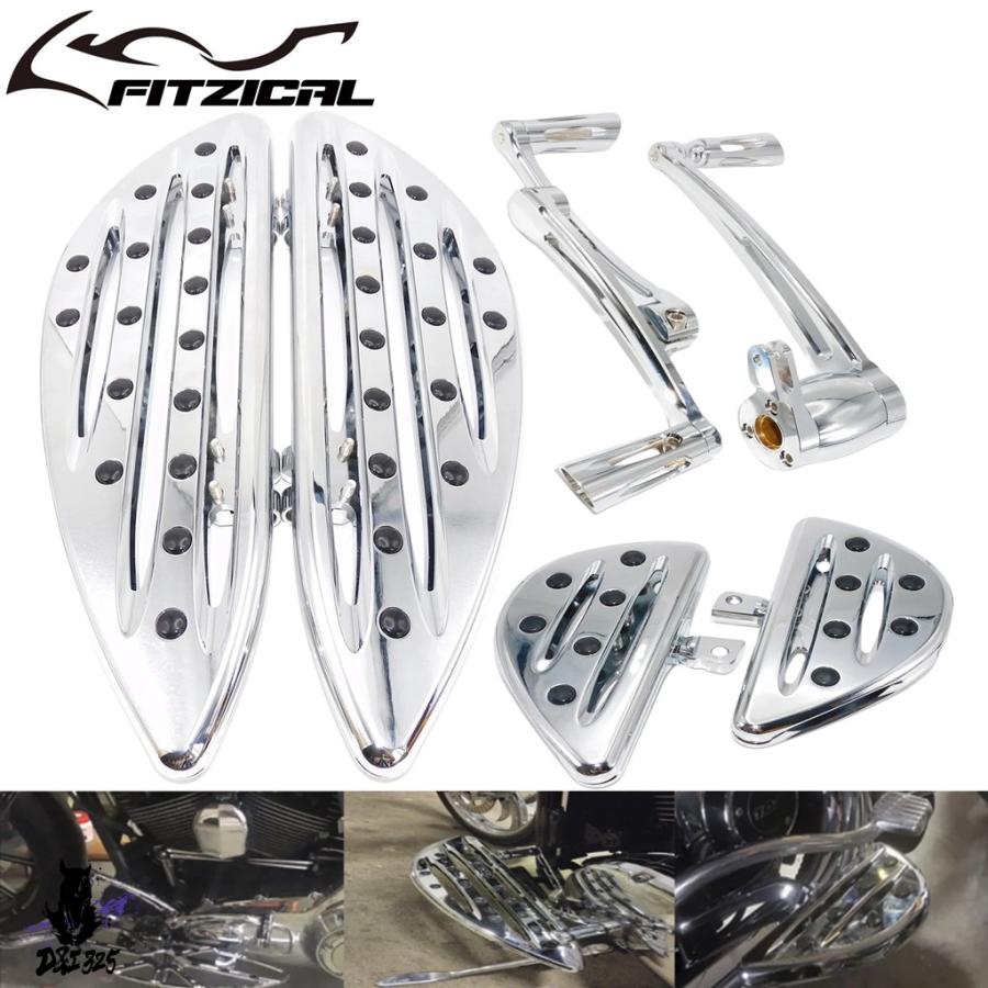 【互換品】 バイク運転手フットペグフロアボードピリオンシートフットレストブレーキシフトハーレーツーリングトライストリートグライドロードキング2014-2_2
