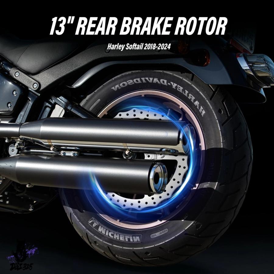 互換品  13インチリアブレーキディスクシングルローター ハーレー2018-2024ソフテイルローライダーFXSTの画像
