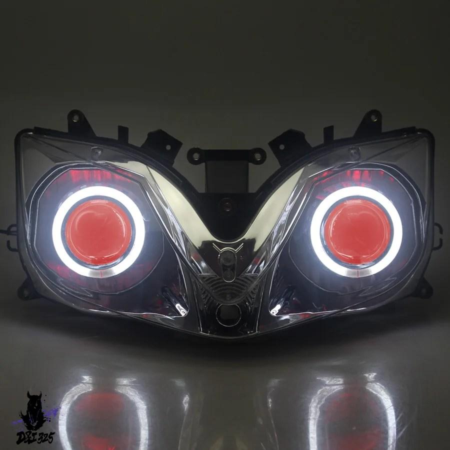 互換品 バイク LEDヘッドライトプロジェクター ヘッドライトアセンブリ エンジェルデビルアイ ホンダcbr600 f4i 2001-2007 ヘッドライト_1