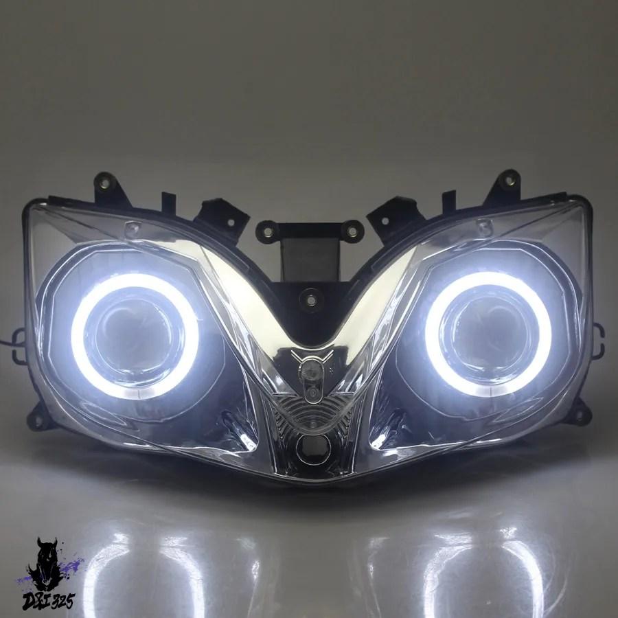 互換品 バイク LEDヘッドライトプロジェクター ヘッドライトアセンブリ エンジェルデビルアイ ホンダcbr600 f4i 2001-2007 ヘッドライト_2