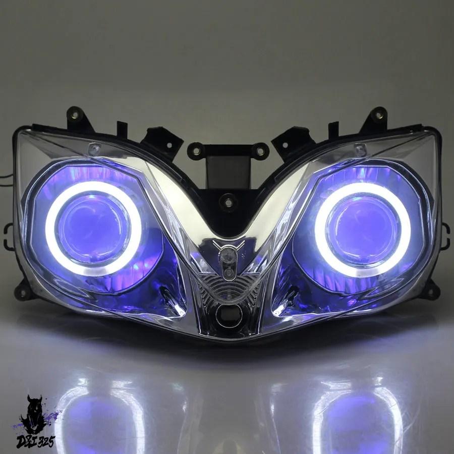 互換品 バイク LEDヘッドライトプロジェクター ヘッドライトアセンブリ エンジェルデビルアイ ホンダcbr600 f4i 2001-2007 ヘッドライト_3