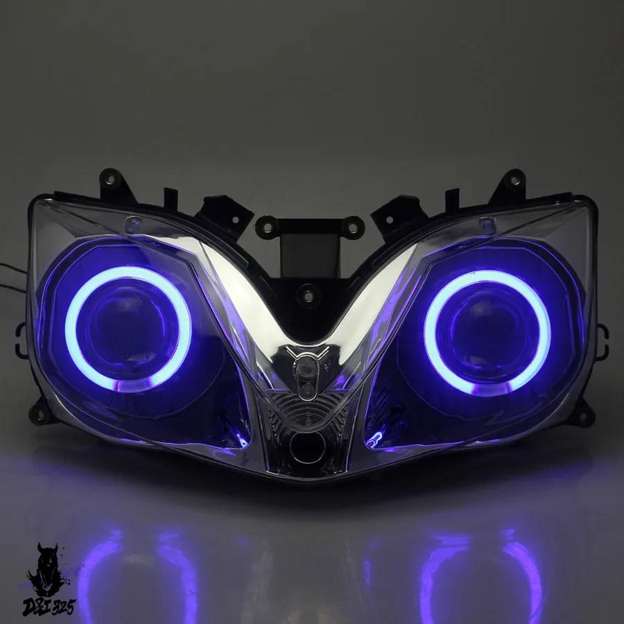 互換品 バイク LEDヘッドライトプロジェクター ヘッドライトアセンブリ エンジェルデビルアイ ホンダcbr600 f4i 2001-2007 ヘッドライト_4
