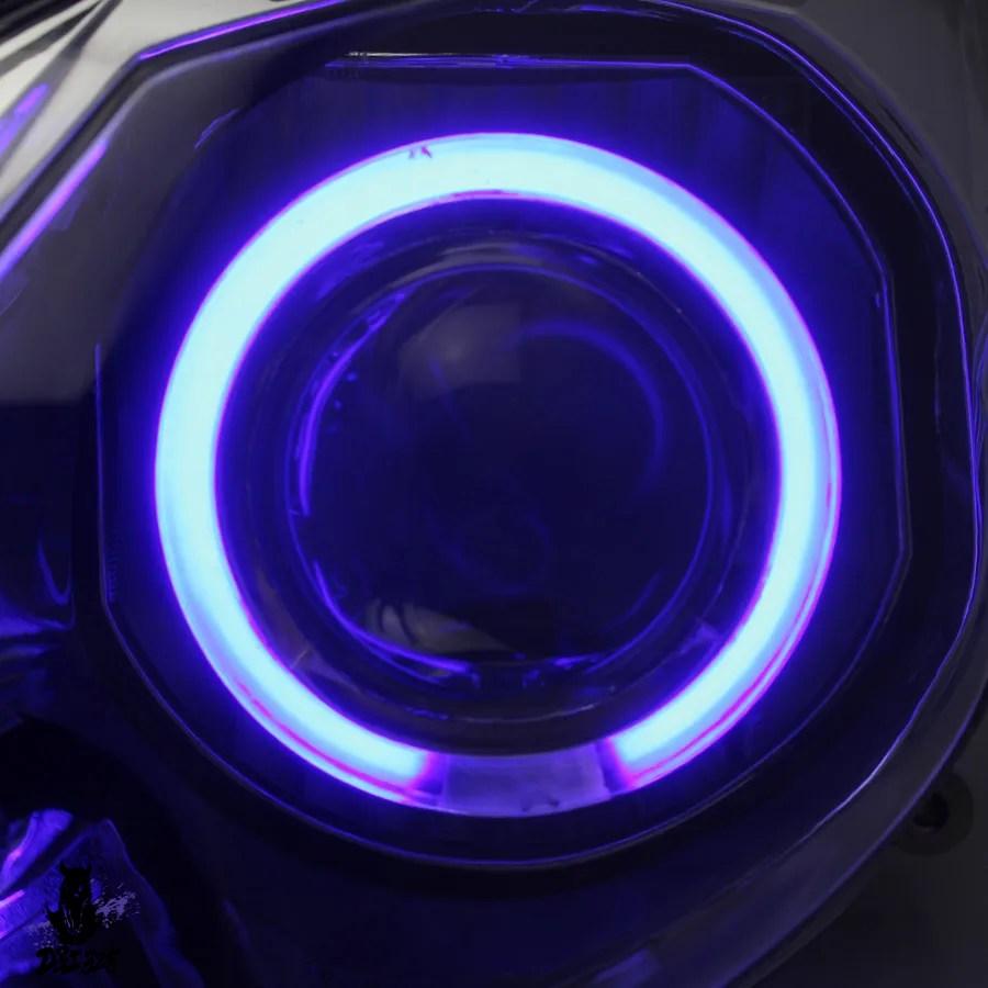互換品 バイク LEDヘッドライトプロジェクター ヘッドライトアセンブリ エンジェルデビルアイ ホンダcbr600 f4i 2001-2007 ヘッドライト_5