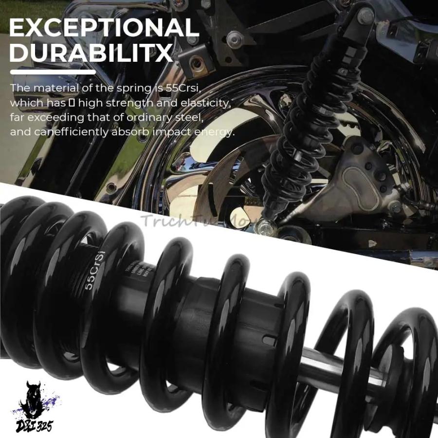 互換品  345-355mm バイクエアショックアブソーバーダンパーサスペンションハーレーツーリングロードキングストリートエレクトラグライド FLHX FLTRの画像