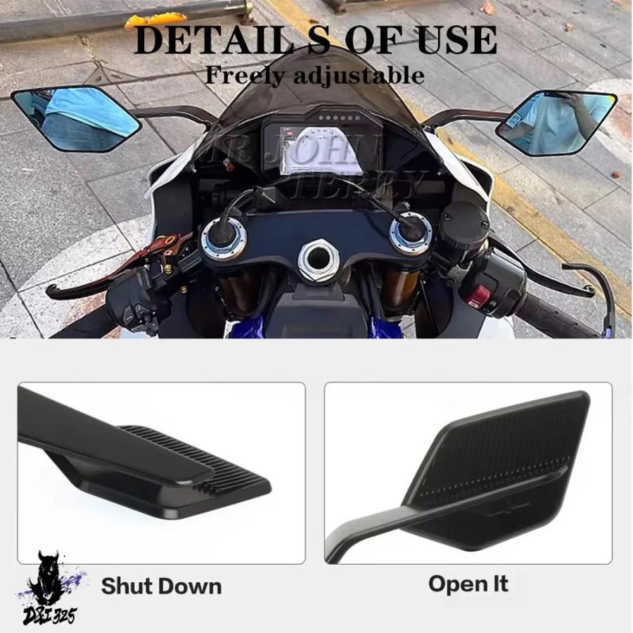 互換品  ホンダ CBR1000RR CBR1000RR-R CBR1000 RR RR-R 2025年式 バイク ミラー カスタムウィング 調整可能回転式リアビューミラーの画像