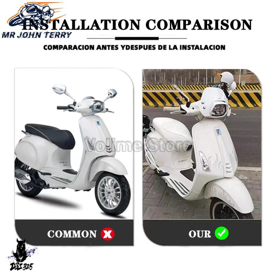 互換品  バイクアクセサリーフロントガラスフロントガラスウィンカープロテクターウインディアンスクリーンピアジオベスパスプリント 150 2013-2020 2021_5