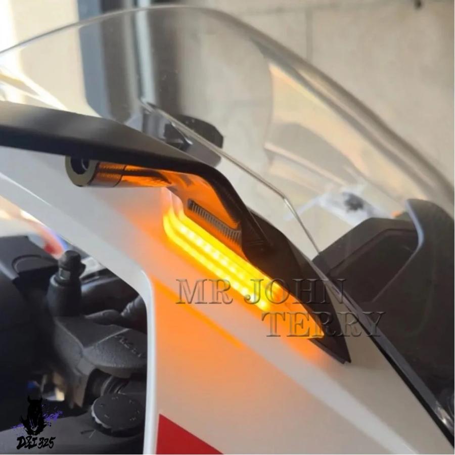 互換品  2026 S1000RR バイクバックミラー サイドミラー LEDウィンカーライト BMW S1000 RR 2019-2026対応の画像