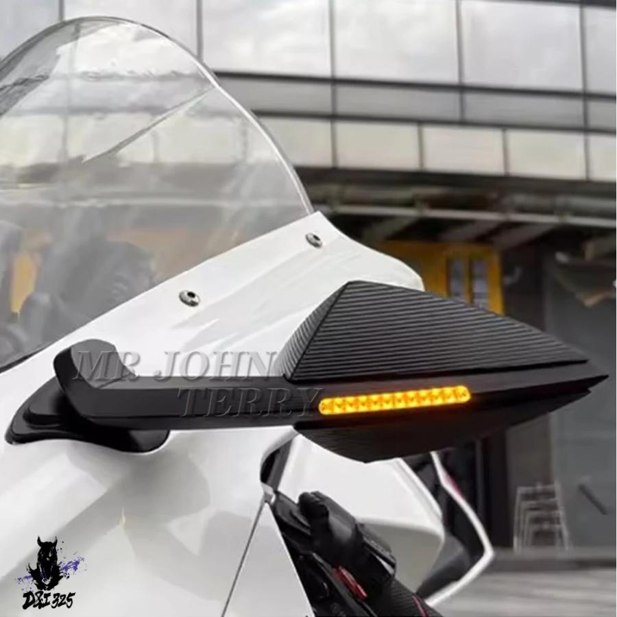 互換品  ヤマハ YZF-R1M YZF-R1M 2020 2021 2022 2023 2024 2025 バイクアクセサリー リアビューミラー LEDウインカーの画像