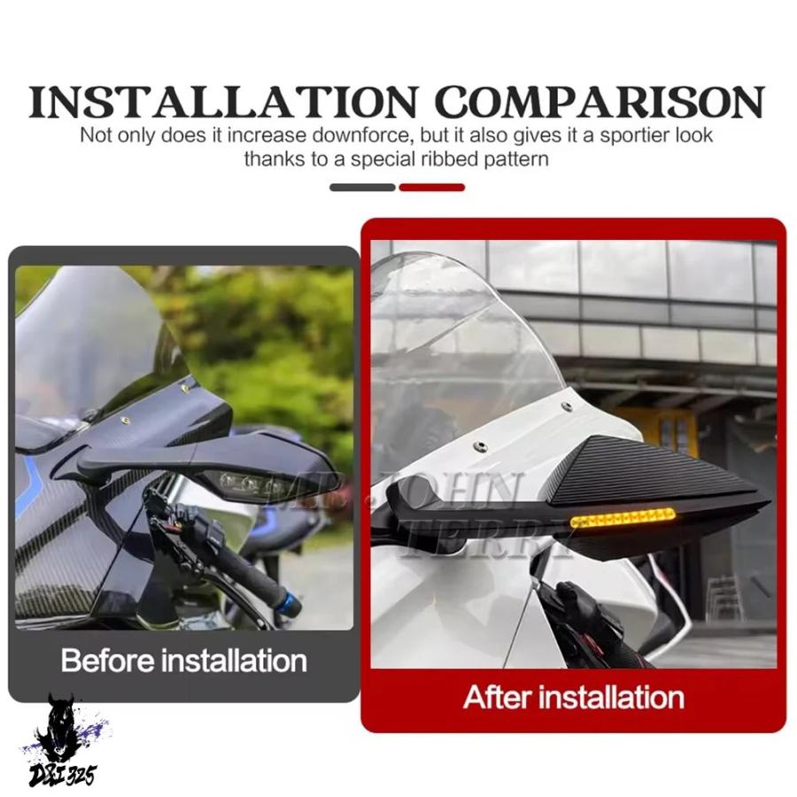 互換品  ヤマハ YZF-R1M YZF-R1M 2020 2021 2022 2023 2024 2025 バイクアクセサリー リアビューミラー LEDウインカーの画像