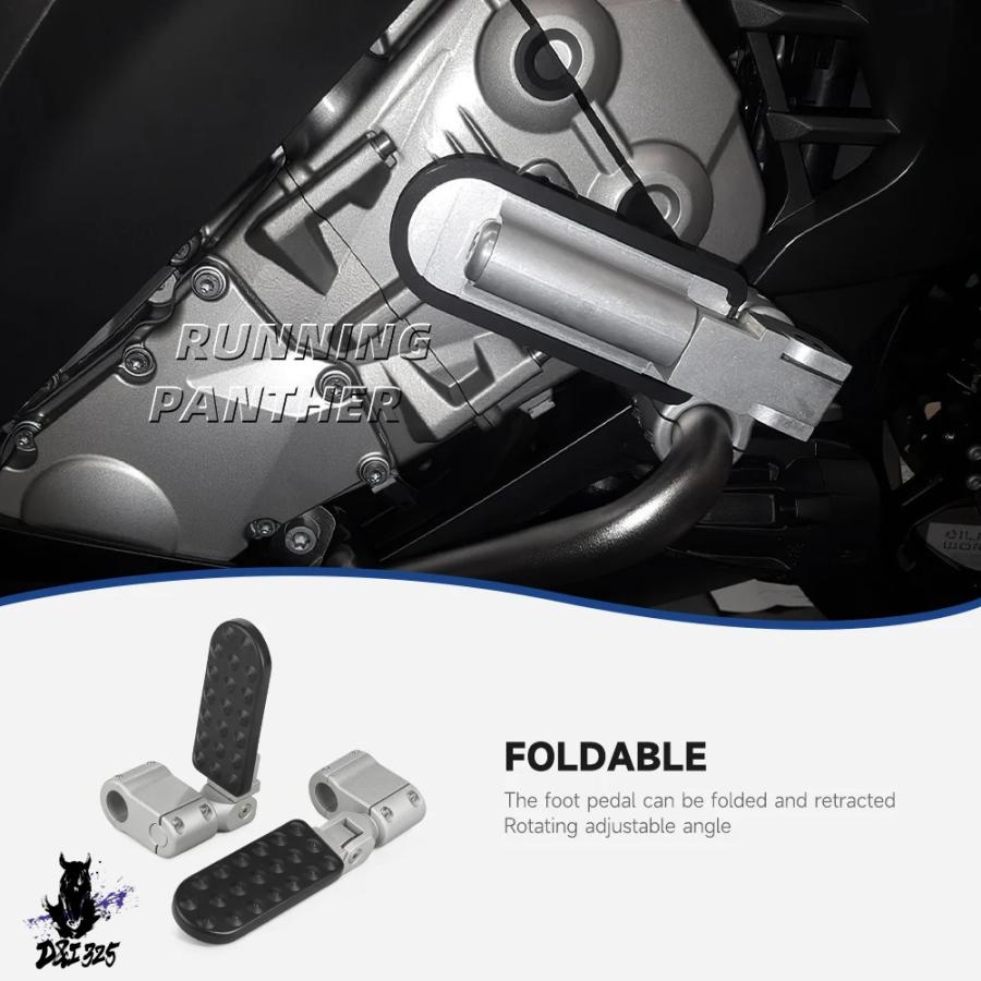 互換品  改良パーツスリップオン止めフットペダル オリジナルエンジンバンパー適合 BMW K1600GTL 2017-2025の画像