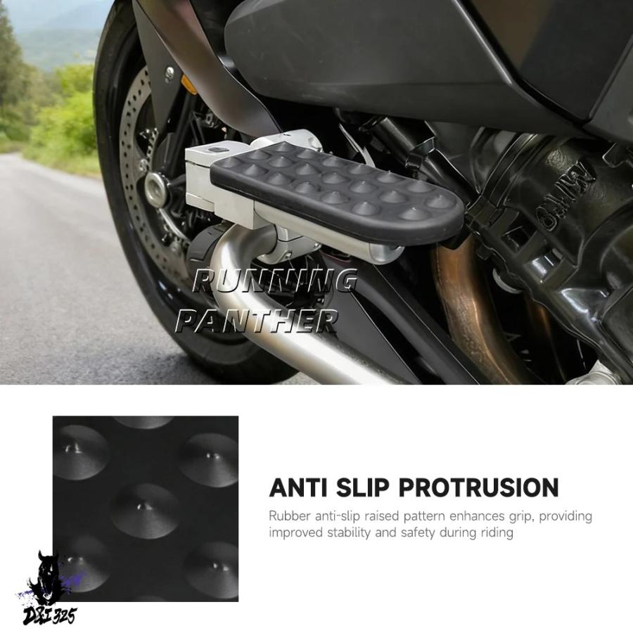 互換品  改良パーツスリップオン止めフットペダル オリジナルエンジンバンパー適合 BMW K1600GTL 2017-2025の画像