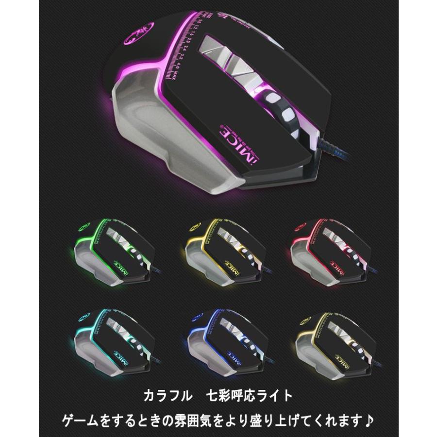 ゲーミングマウス 高解像度 マウス 7ボタン LED 有線 ゲームマウス