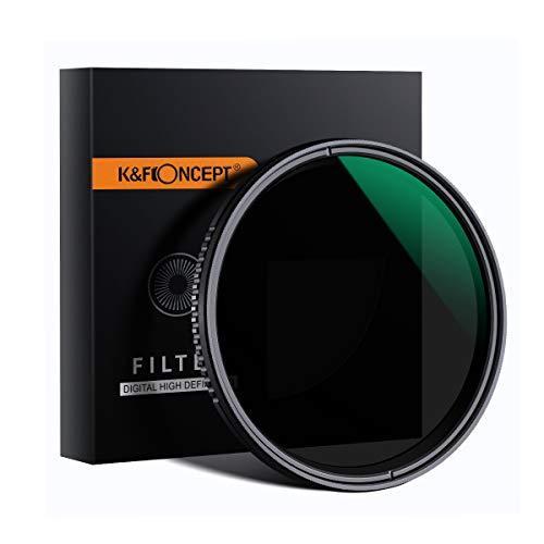 K&F Concept 可変式NDフィルター 77mm 減光範囲 ND8~ND2000 撥水マルチコーティング 薄枠設計 KF-77ND2K