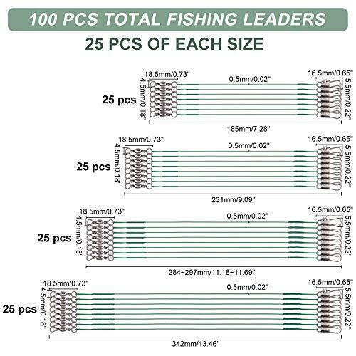 速くおよび自由な 釣り用 ワイヤーリーダー 100本 Superfindings 釣り糸 仕掛け スイベル スナップ付き タチウオ 釣りワイヤーハリス ステンレス鋼線 釣り糸 ライン Www We Job Com