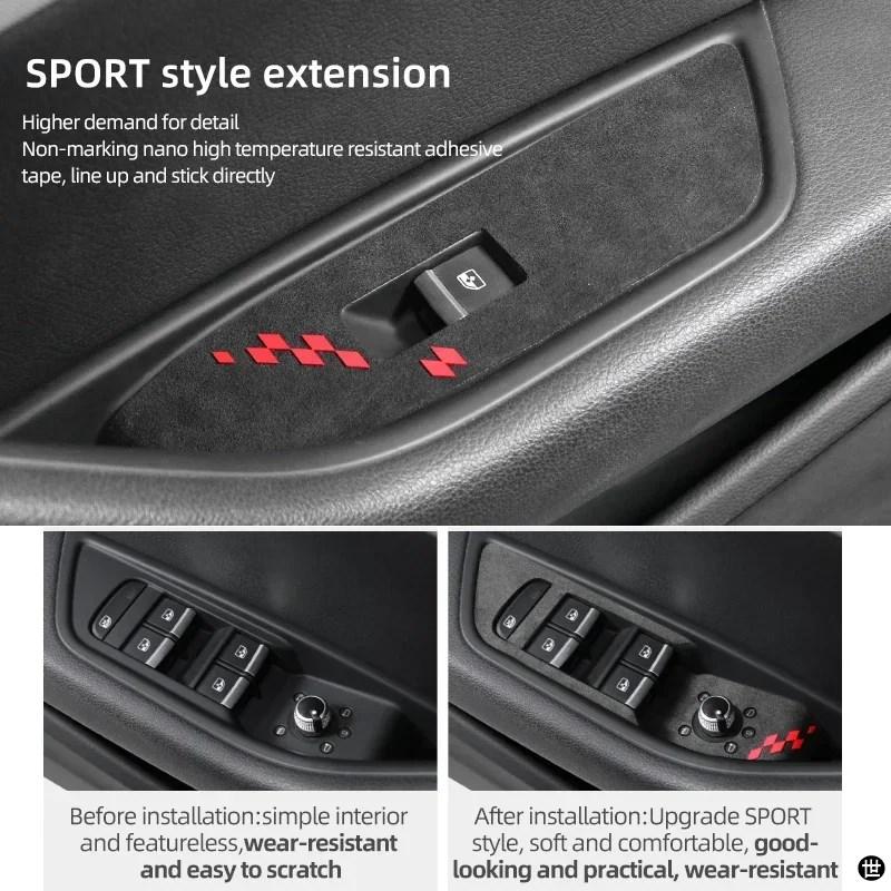 アウディA4 B9 A5 8W8用アルカンタラ製ウィンドウスイッチリフター