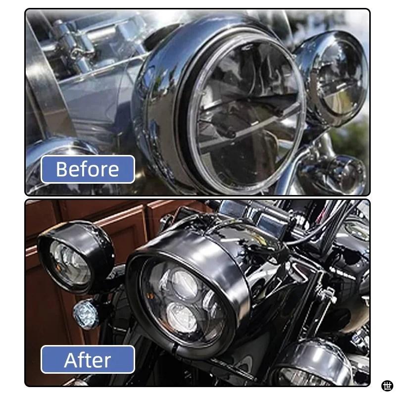 バイク用LEDヘッドライトトリム リングベゼル バイザー フォグランプ