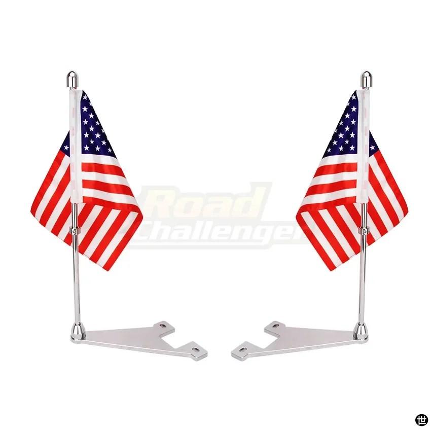 バイクアメリカンフラッグフラッグポールラゲッジラックマウント電動自転車デコレーションハーレーツーリングロードストリートELECTRAGLIDEの画像