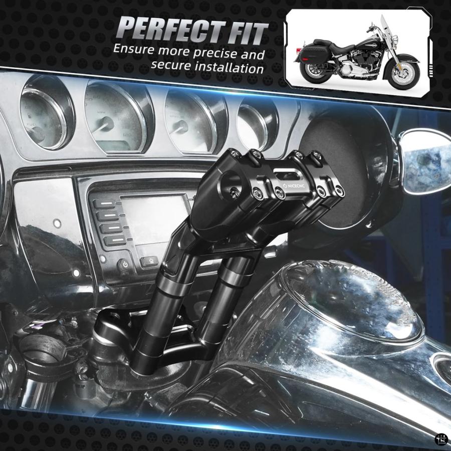 プルバックハンドルバーライザー ハーレーストリートグライド用