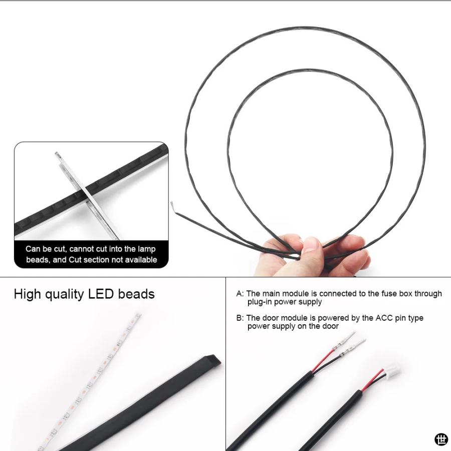 18 IN 1 デュアルゾーンシンフォニー LED カーアンビエントライト