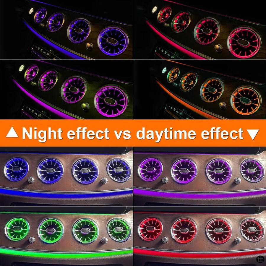 64 色 LED エアベントメルセデスベンツ W213 E クラス 4D 回転