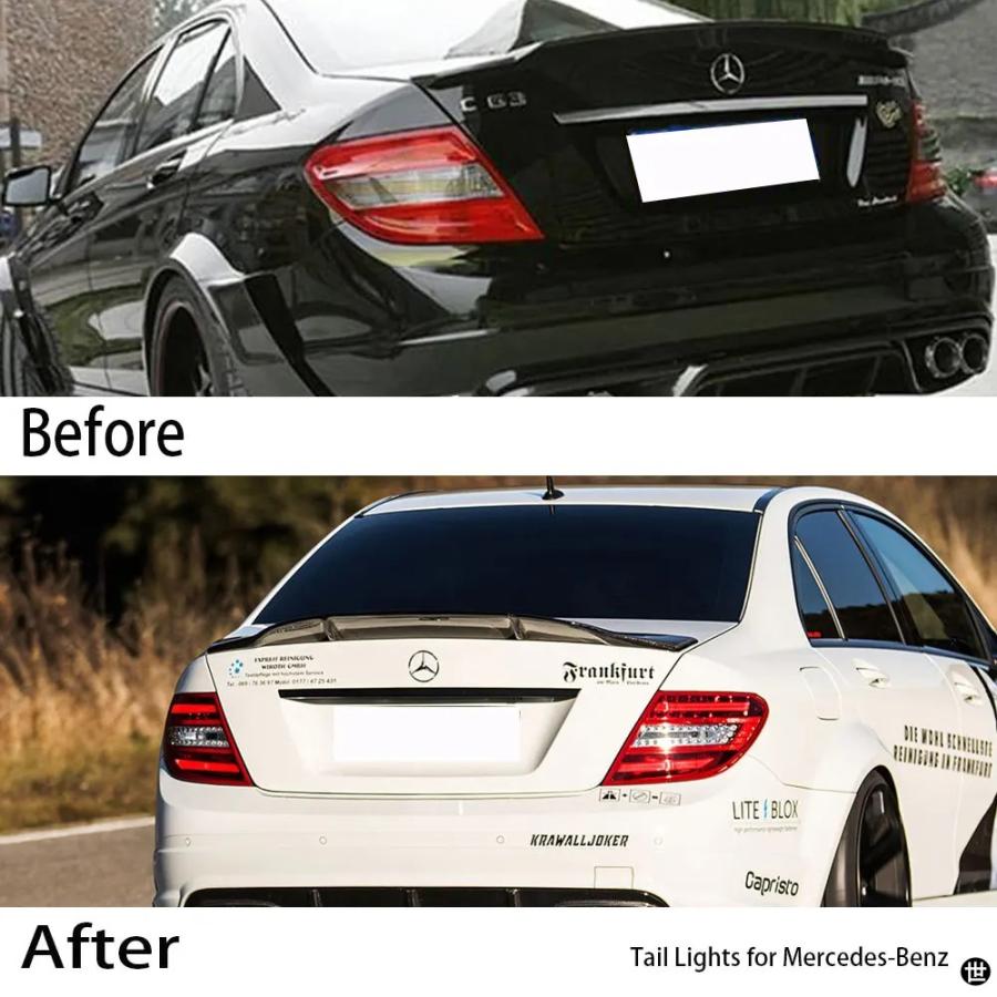 1 ペア LED テールライトメルセデスベンツ W204 2007-2010 ウィンカー