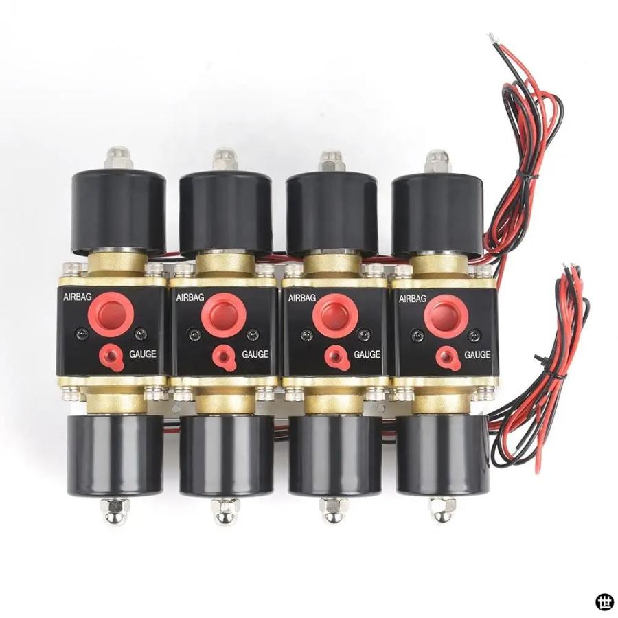 DC 12V 200PSI 4F ビッグフロー電磁弁マニホールドエアライド