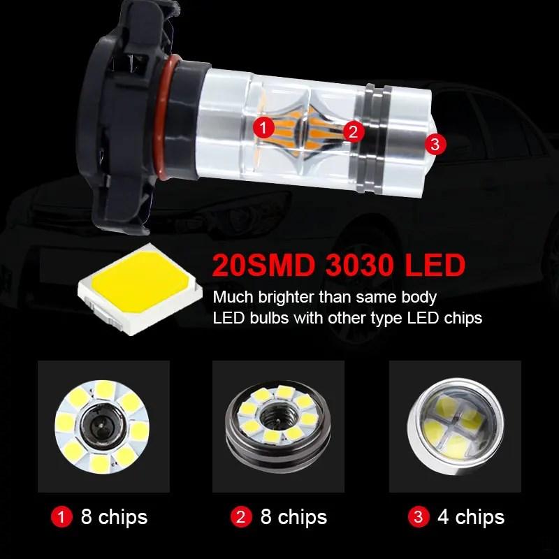 2 個 CANBUS PSX24W 2504 LED ライト電球ミニクーパー F55 F56
