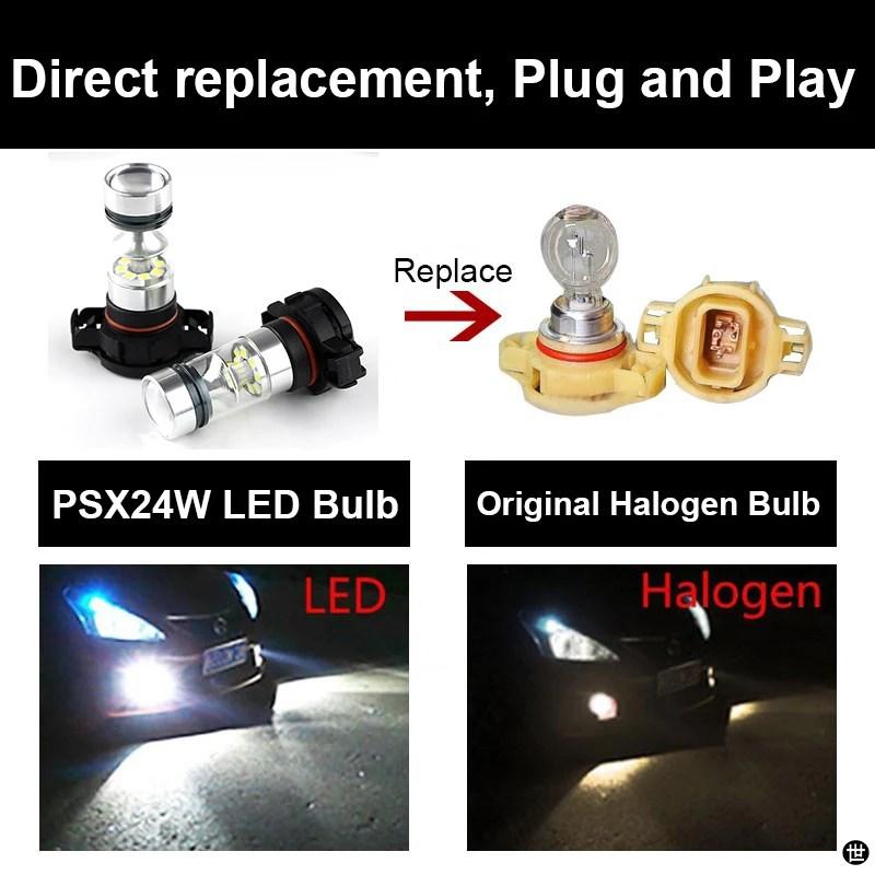 ミニクーパーヘッドライト左右セット　バラスト付き 2 個 CANBUS PSX24W 2504 LED ライト電球ミニクーパー F55 F56