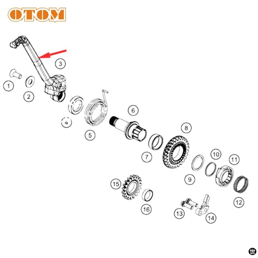 OTOM バイクキックスタートレバー 47033070000 アルミフットスターター点火ペダルアーム KTM 85 105 ハスクバーナ SX TC 部分の画像