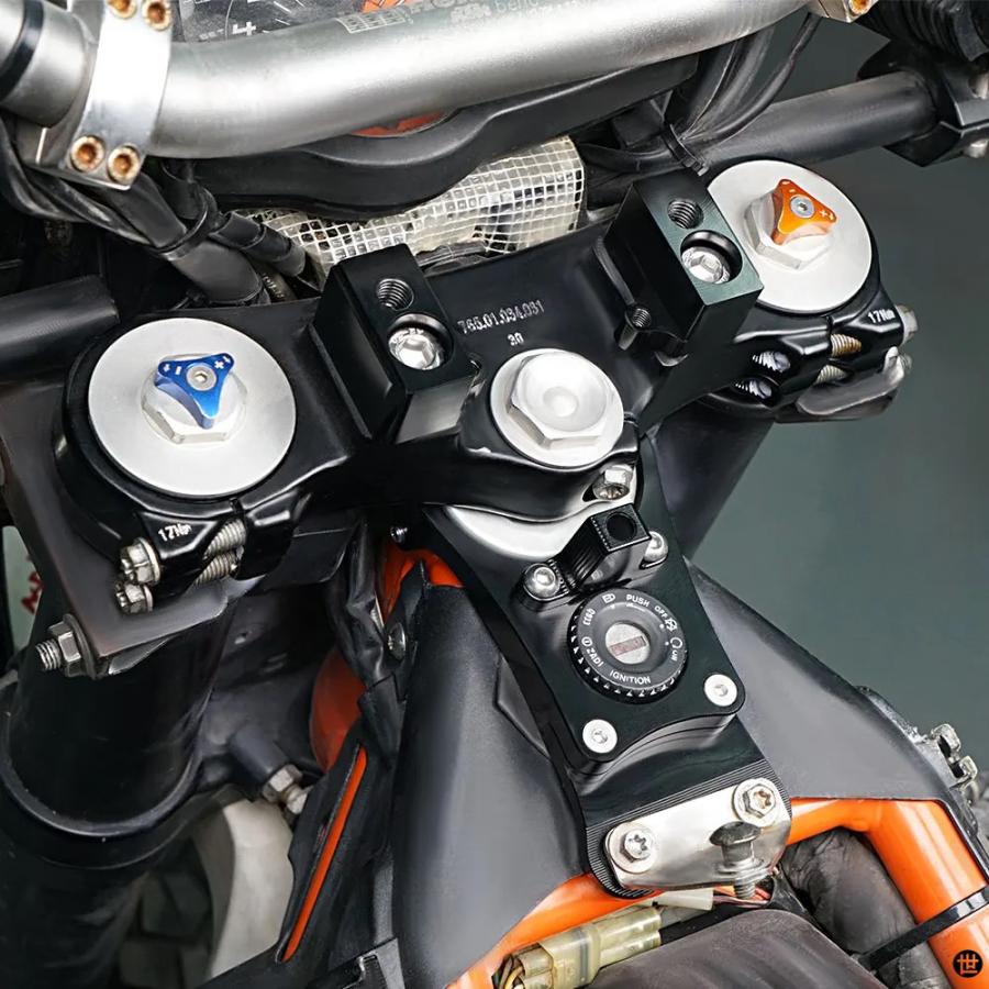 バイクステアリングダンパー取付ブラケット 1インチ ライズハンドルバーライザー KTM 690 エンデューロ 690 R 2012-18の画像