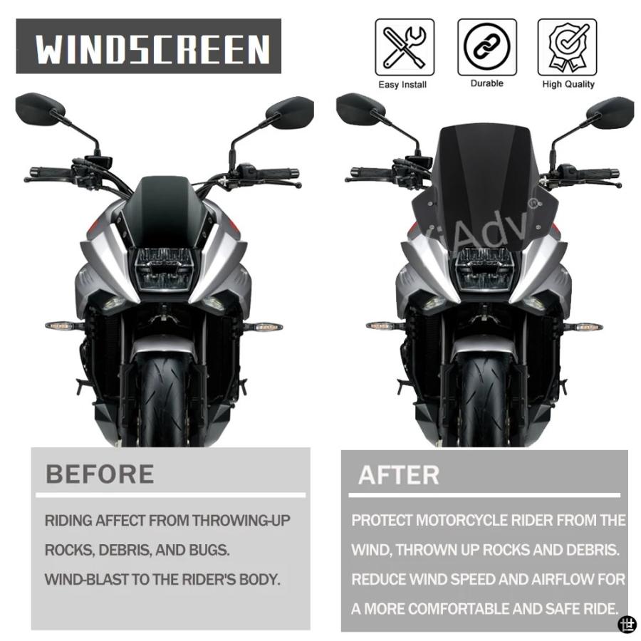 フロントガラス用スズキ刀 GSX-S1000S GSX-S 1000S 1000 S 2021 バイクツーリングフロントガラスダブルバブルウインドディフレクターの画像