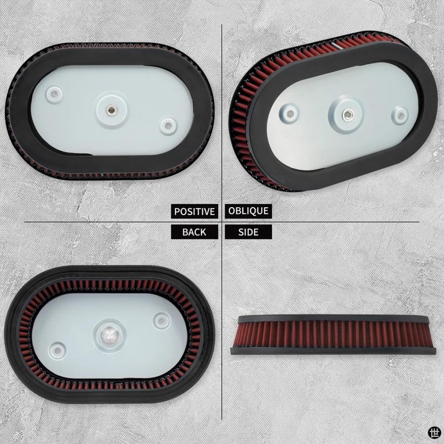 バイクエアクリーナーエレメントレッド/グレーフィルター交換ハーレー