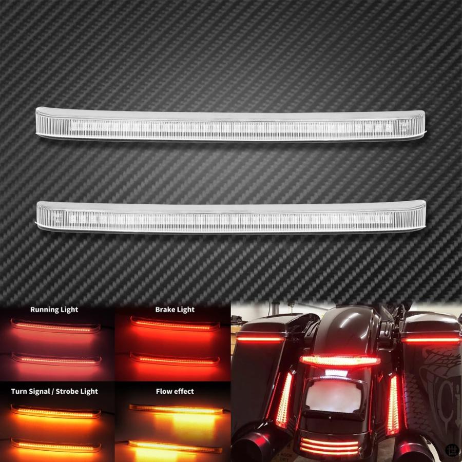 バイク LED サドルバッグブレーキ流れるウィンカーアクセントライト