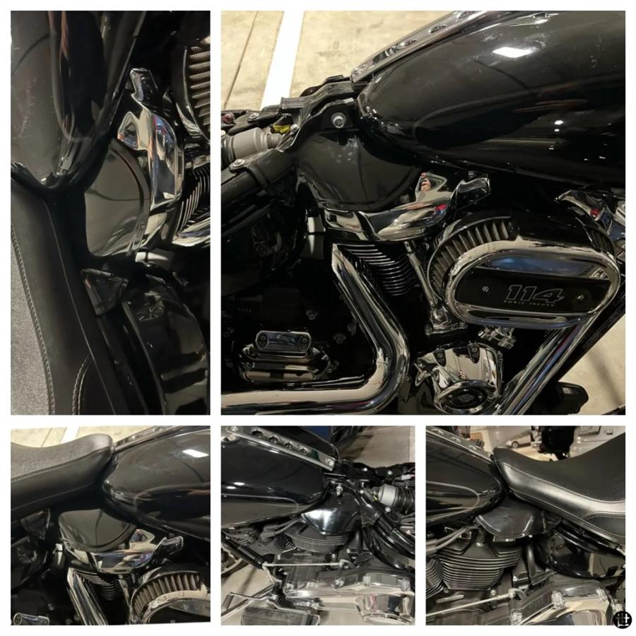 バイク ABS サドルシールドエア熱ディフレクタースモーク/黒ハーレー