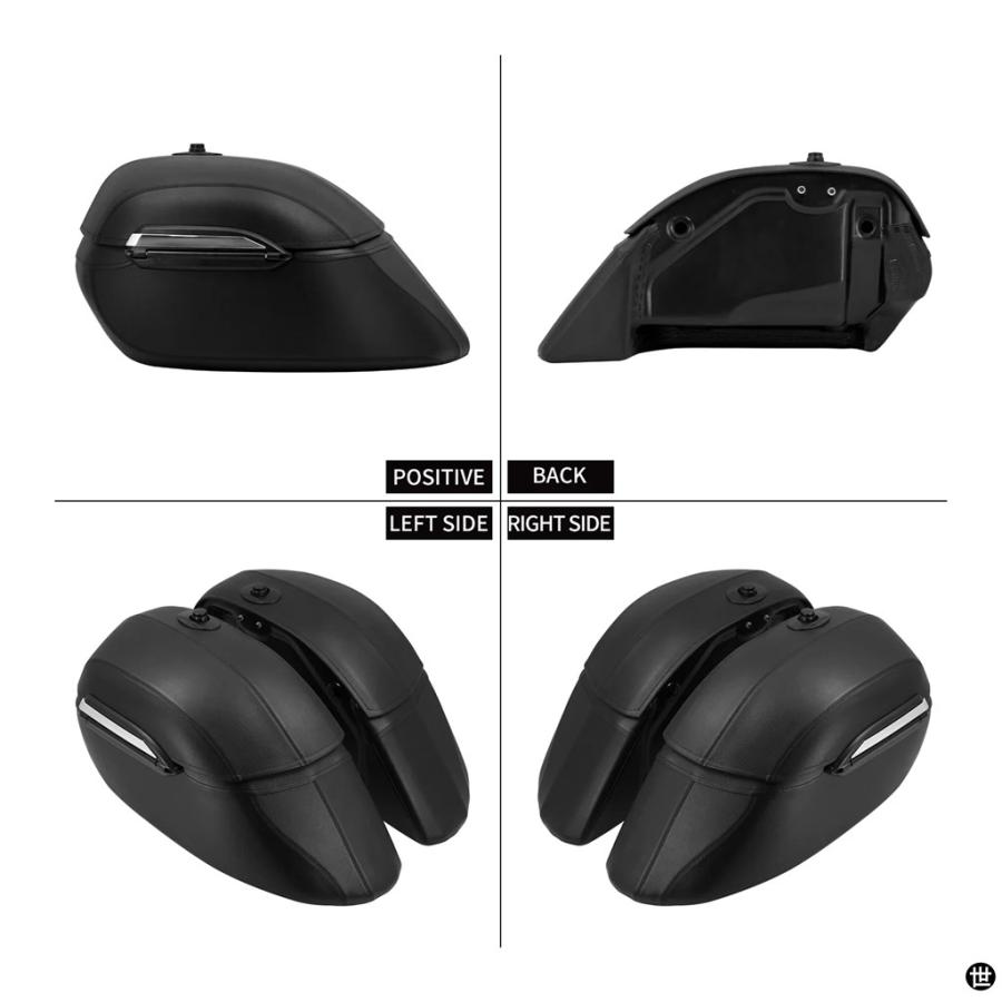 バイク用ハードバッグ サドルバッグ トランクラゲッジ＆バッグ取付ブラケットキットハーレーツーリングソフテイルXLスズキ用BMW用の画像